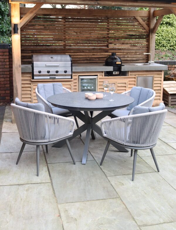 Aspen 4 Seater Round Garden Table & Chairs