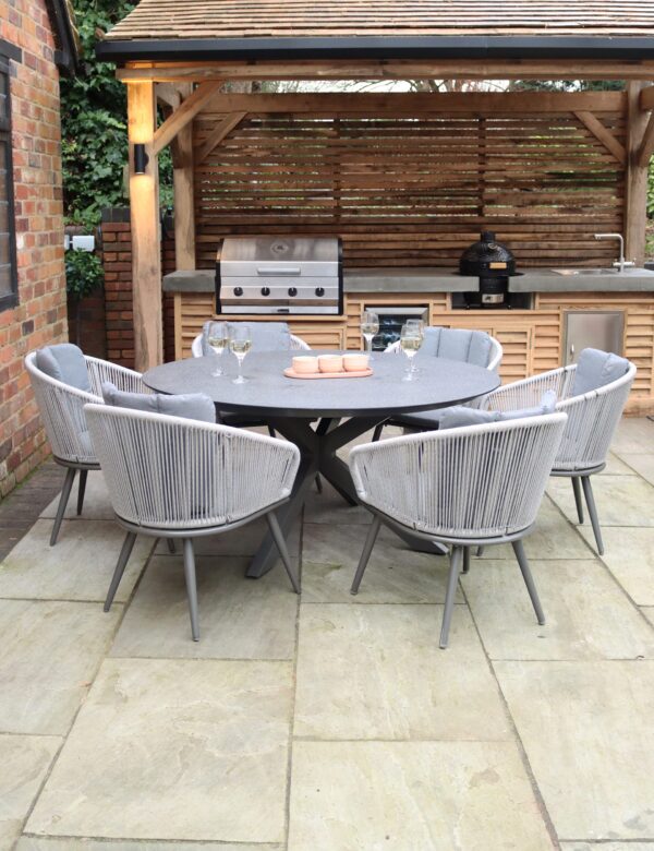 Aspen 6 Seater Round Garden Table & Chairs