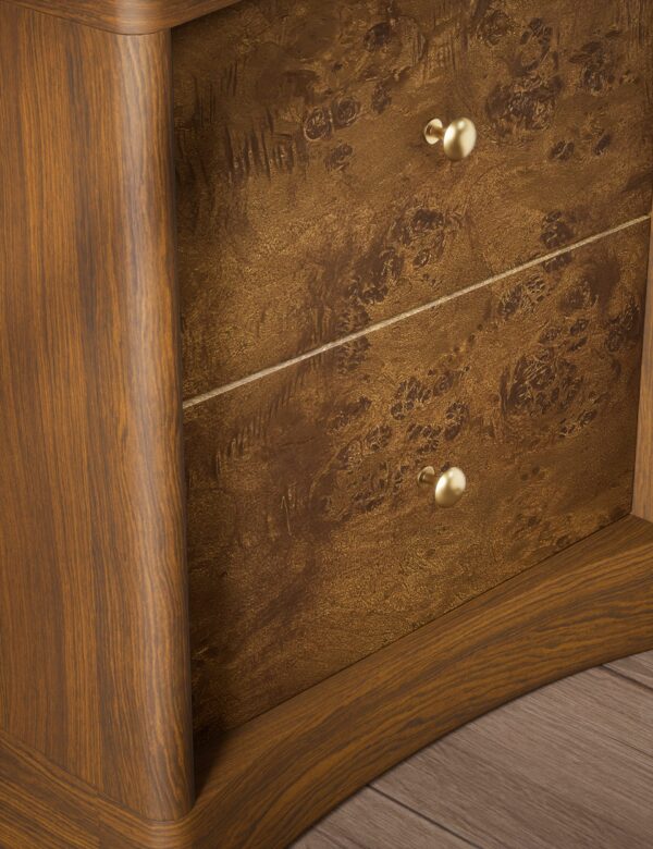 Burl Bedside Table