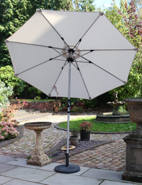 Crank and Tilt LED Strip Parasol