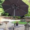 Crank and Tilt LED Strip Parasol