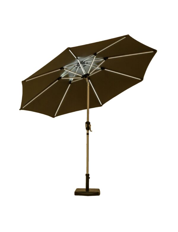 Crank and Tilt LED Strip Parasol