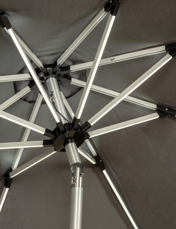 Crank and Tilt LED Strip Parasol