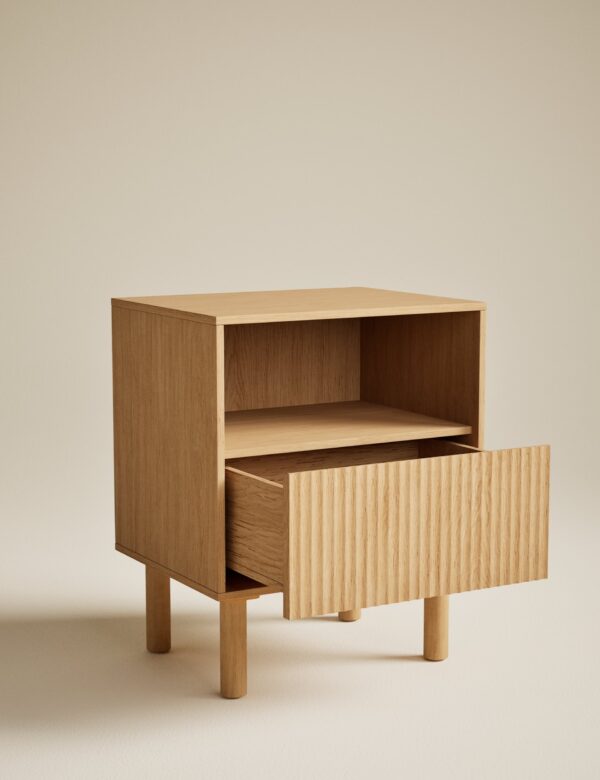 Fluted Bedside Table