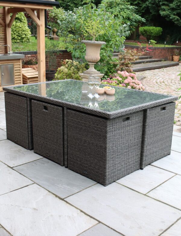 Paris 10 Seater Rattan Garden Cube Dining Set