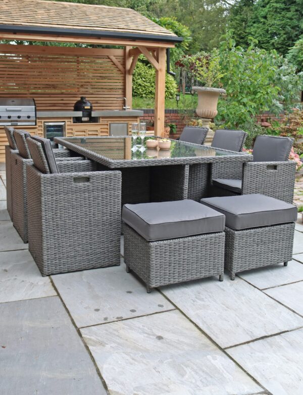 Paris 10 Seater Rattan Garden Cube Dining Set