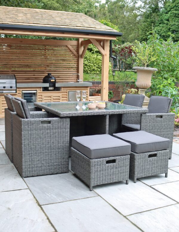 Paris 8 Seater Rattan Garden Cube Dining Set