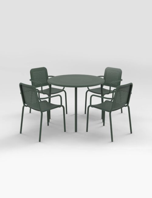 Porto 4 Seater Round Garden Table & Chairs