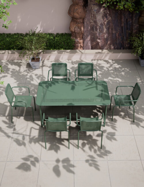 Porto 6 Seater Rectangle Garden Table & Chairs