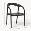 Ash Wood Dining Chair Camille with Armrests
