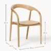 Ash Wood Dining Chair Camille with Armrests