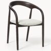 Ash Wood Dining Chair Camille with Seat Cushion