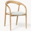 Ash Wood Dining Chair Camille with Seat Cushion