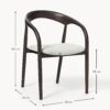 Ash Wood Dining Chair Camille with Seat Cushion