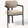 Bouclé Dining Chair Adrien with Armrests
