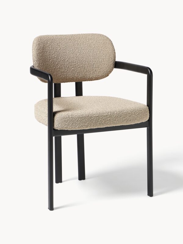 Bouclé Dining Chair Adrien with Armrests