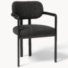 Bouclé Dining Chair Adrien with Armrests