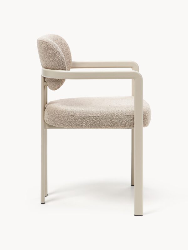 Bouclé Dining Chair Adrien with Armrests