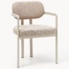 Bouclé Dining Chair Adrien with Armrests