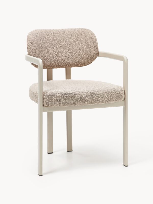 Bouclé Dining Chair Adrien with Armrests