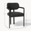 Bouclé Dining Chair Adrien with Armrests