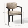 Bouclé Dining Chair Adrien with Armrests