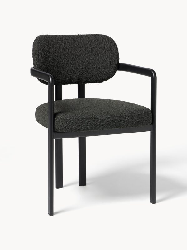Bouclé Dining Chair Adrien with Armrests
