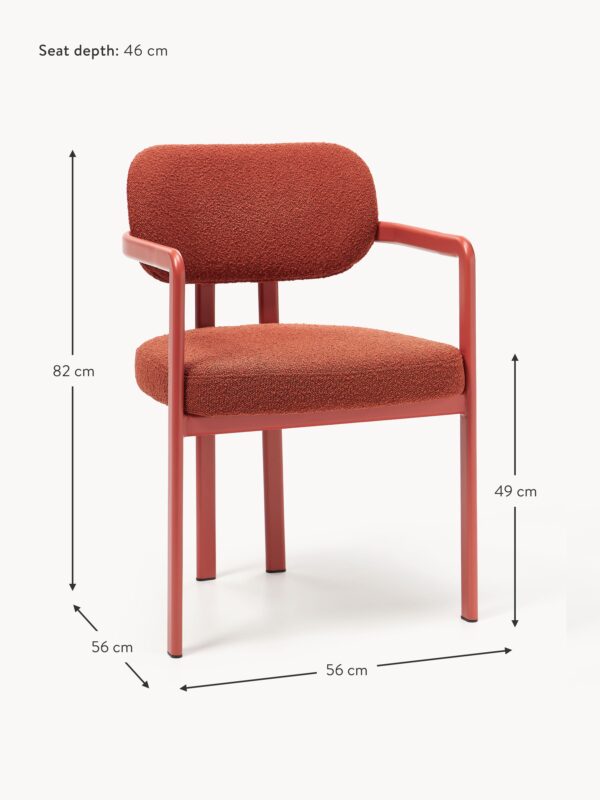 Bouclé Dining Chair Adrien with Armrests