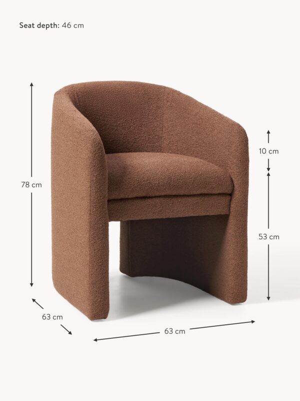 Bouclé Dining Chair Mairo with Armrests