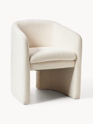 Bouclé Dining Chair Mairo with Armrests