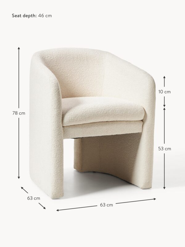 Bouclé Dining Chair Mairo with Armrests
