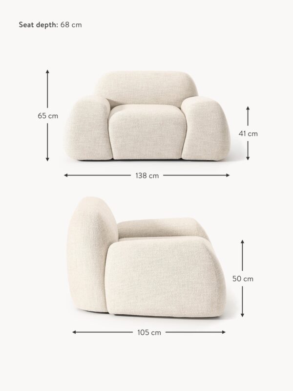Bouclé Lounge Chair Wolke