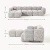 Bouclé Modular Sofa Tayla (4-seater) with Ottoman (left/right)