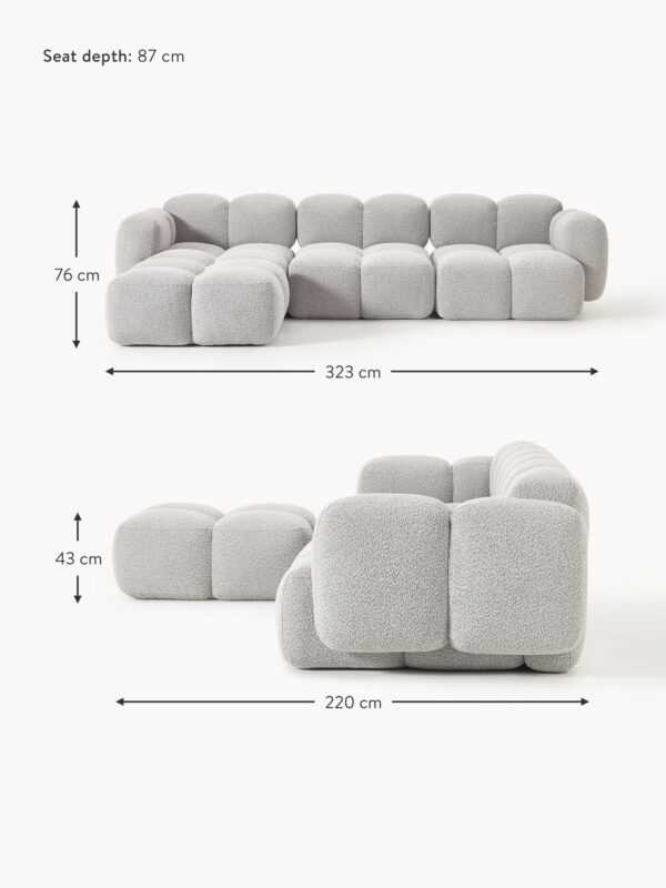 Bouclé Modular Sofa Tayla (4-seater) with Ottoman (left/right)