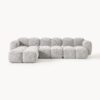 Bouclé Modular Sofa Tayla (4-seater) with Ottoman (left/right)