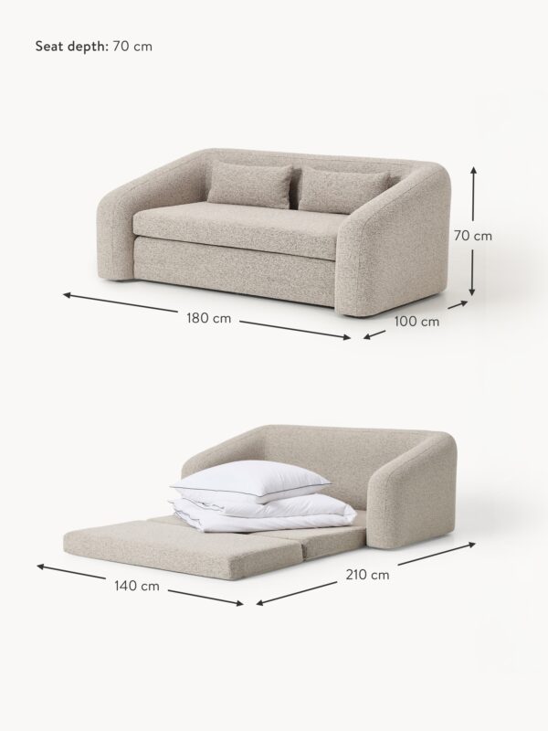 Bouclé Sofa Bed Eliot (2-seater)