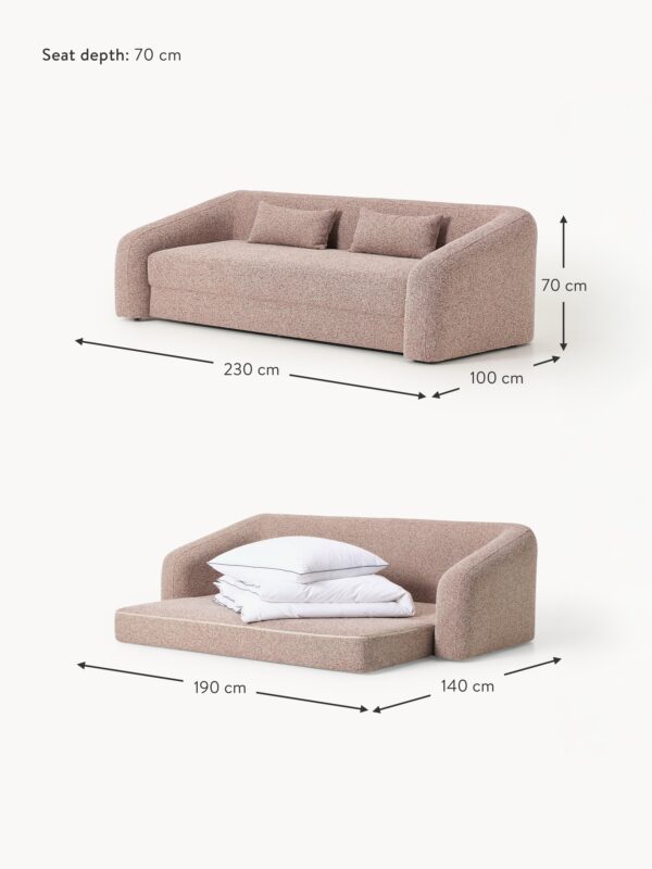 Bouclé Sofa Bed Eliot (3-seater)