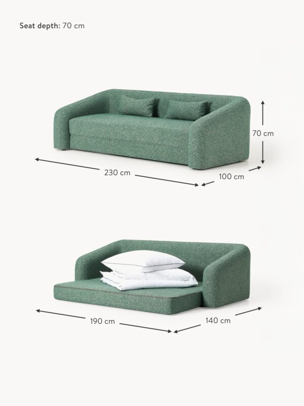 Bouclé Sofa Bed Eliot (3-seater)