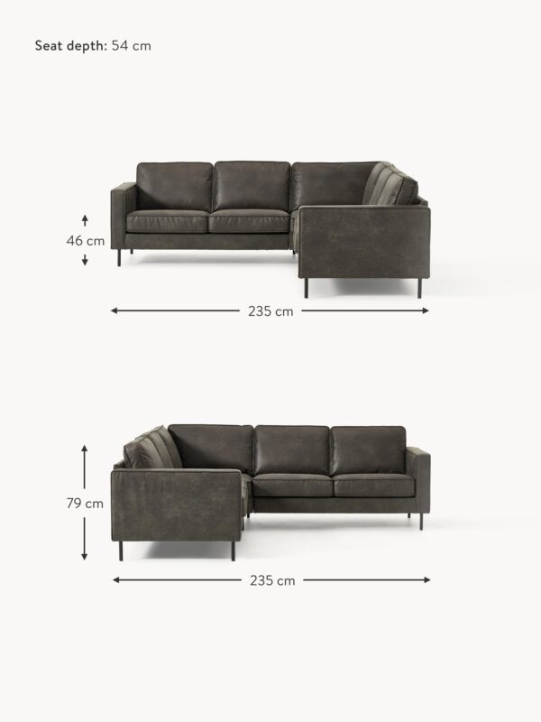 Leather Corner Sofa Hunter (4-seater)