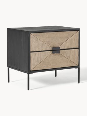 Mango Wood Bedside Table June with Drawers