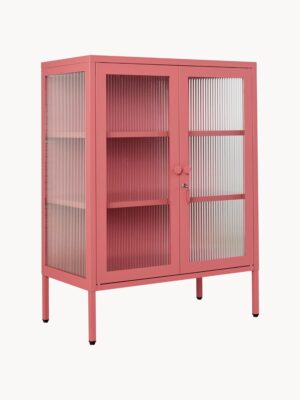 Metal Display Cabinet The Mixer with Ribbed Glass