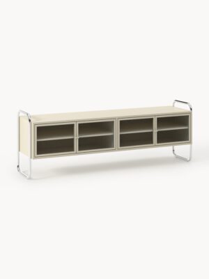 Metal Lowboard Robyn with Glass Front