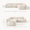 Modular Bouclé Corner Sofa Wolke (4-seater)