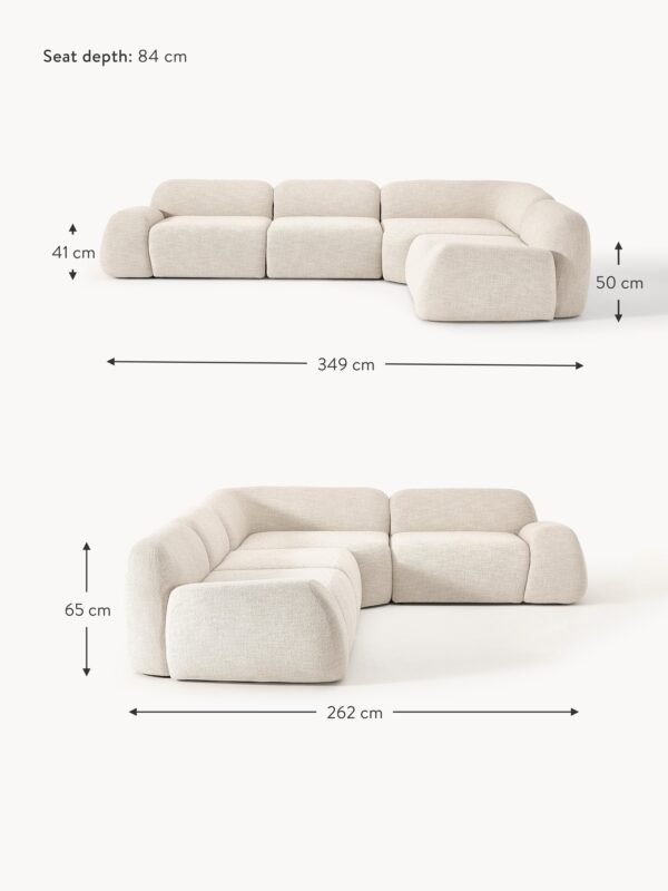 Modular Bouclé Corner Sofa Wolke (4-seater)