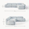 Modular Bouclé Corner Sofa Wolke (4-seater)