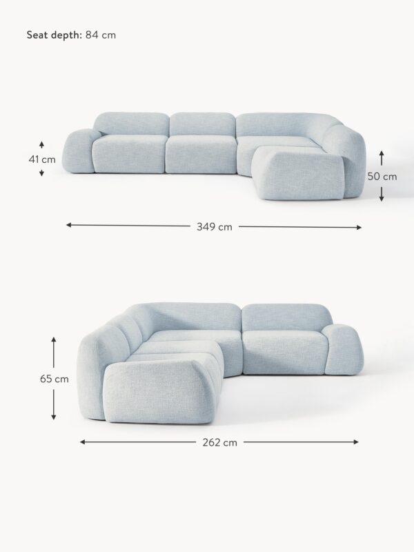 Modular Bouclé Corner Sofa Wolke (4-seater)