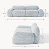 Modular Bouclé Sofa Wolke (3-seater)
