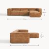 Modular Recycled Leather Sofa Lennon (4-seater) with Ottoman (left/right)
