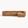 Modular Recycled Leather Sofa Lennon (4-seater) with Ottoman (left/right)