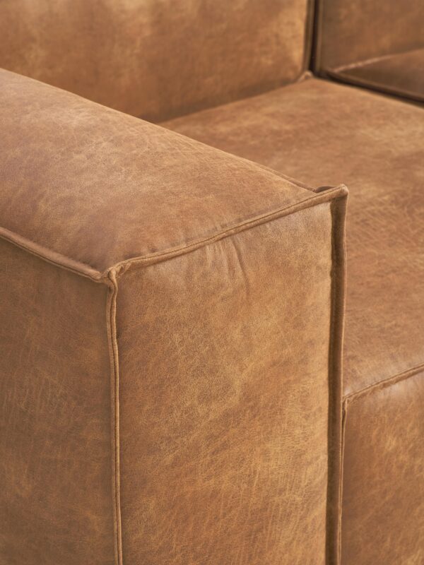 Modular Recycled Leather Sofa Lennon (4-seater) with Ottoman (left/right)